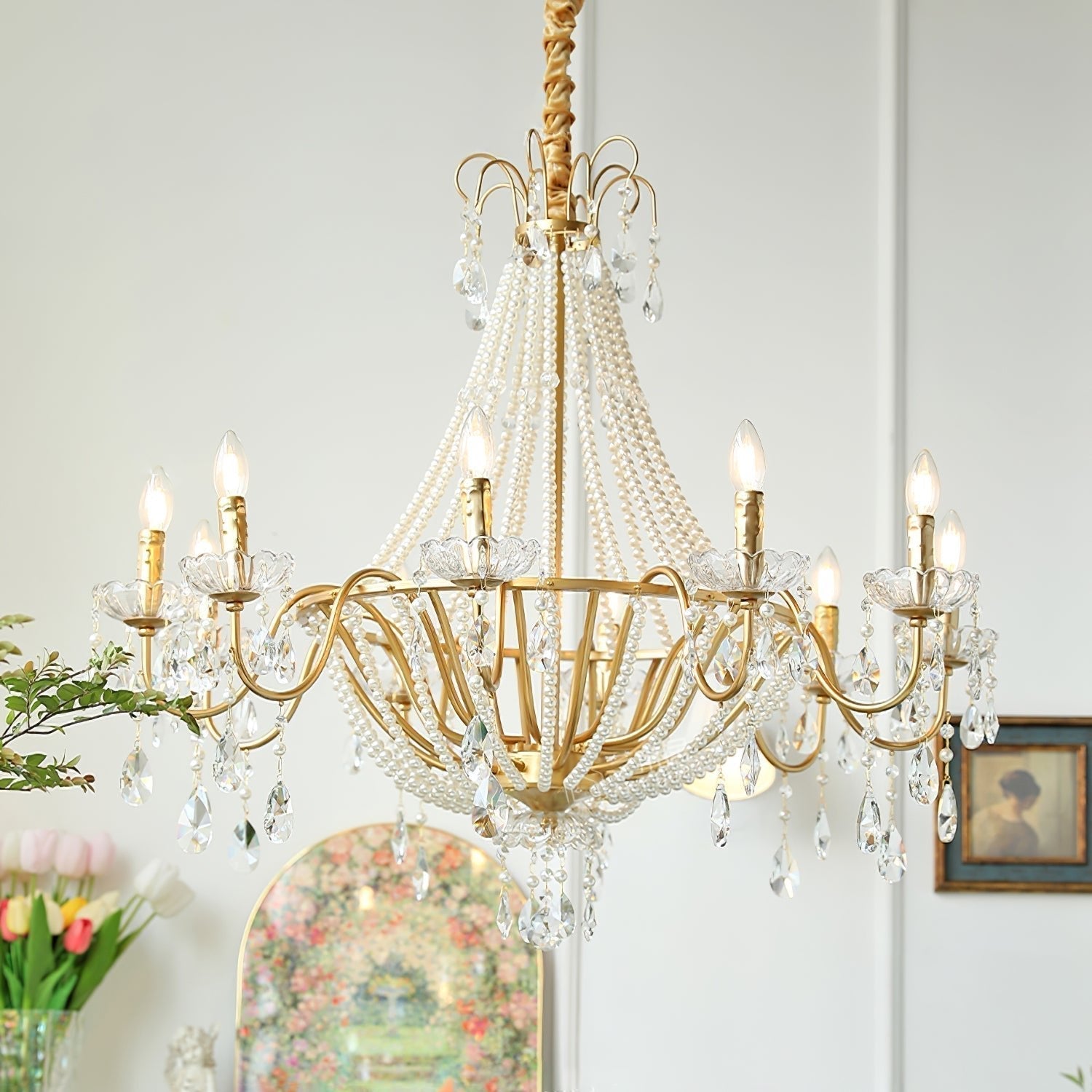 Eurvaros Vintage Kristall-Messing-Kronleuchter-Letslighting