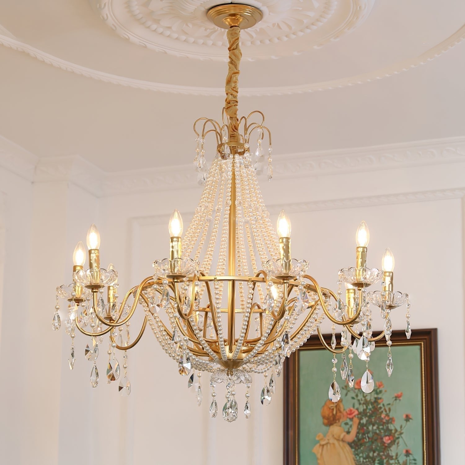 Eurvaros Vintage Kristall-Messing-Kronleuchter-Letslighting