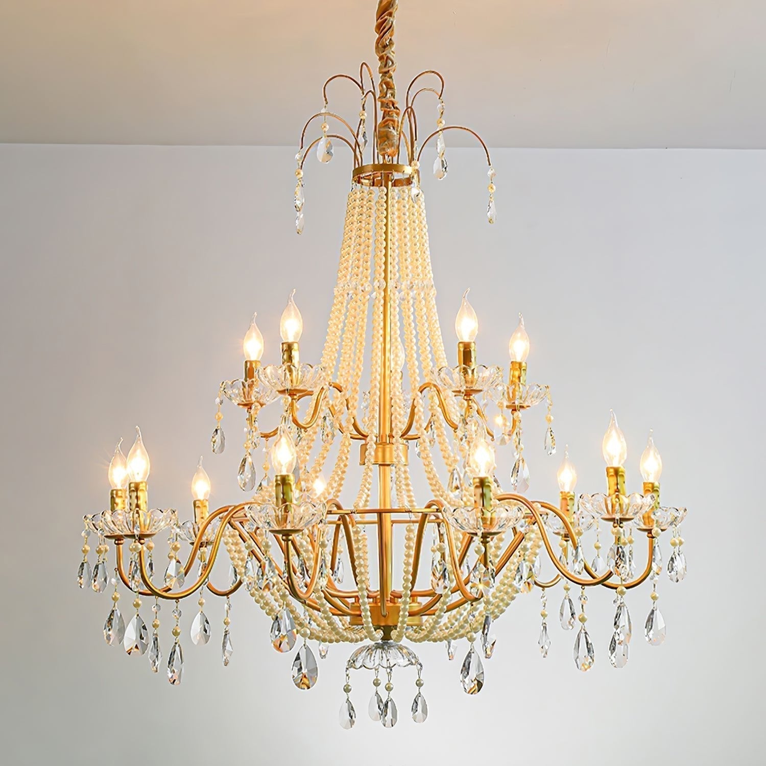 Eurvaros Vintage Kristall-Messing-Kronleuchter-Letslighting