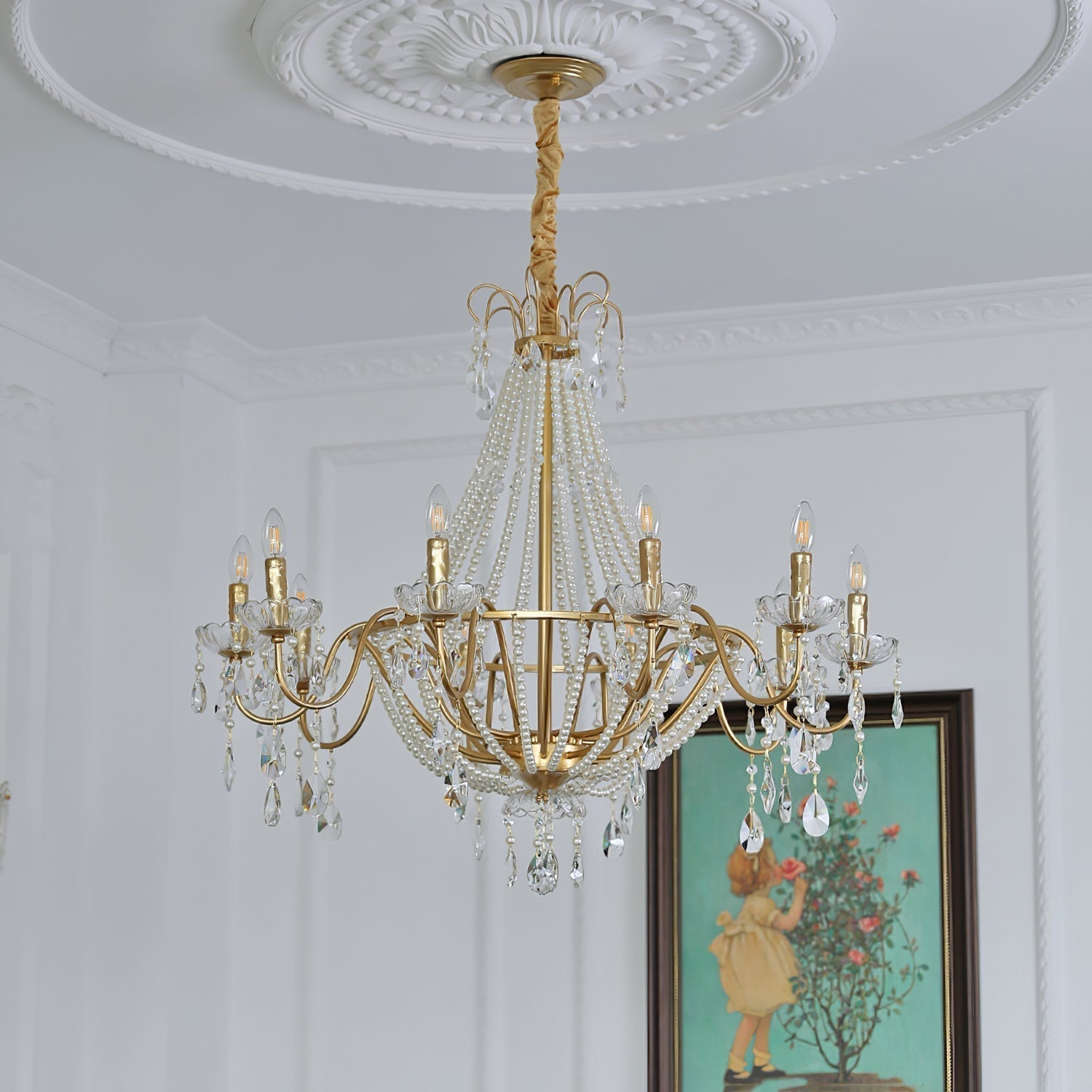 Eurvaros Vintage Kristall-Messing-Kronleuchter-Letslighting