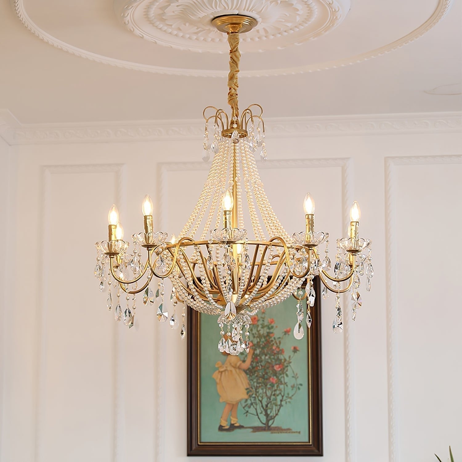Eurvaros Vintage Kristall-Messing-Kronleuchter-Letslighting