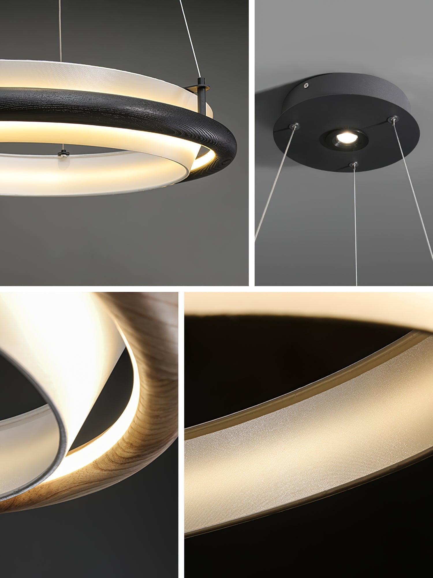 Olvelila Kreisförmige Pendelleuchte aus Holz-Letslighting