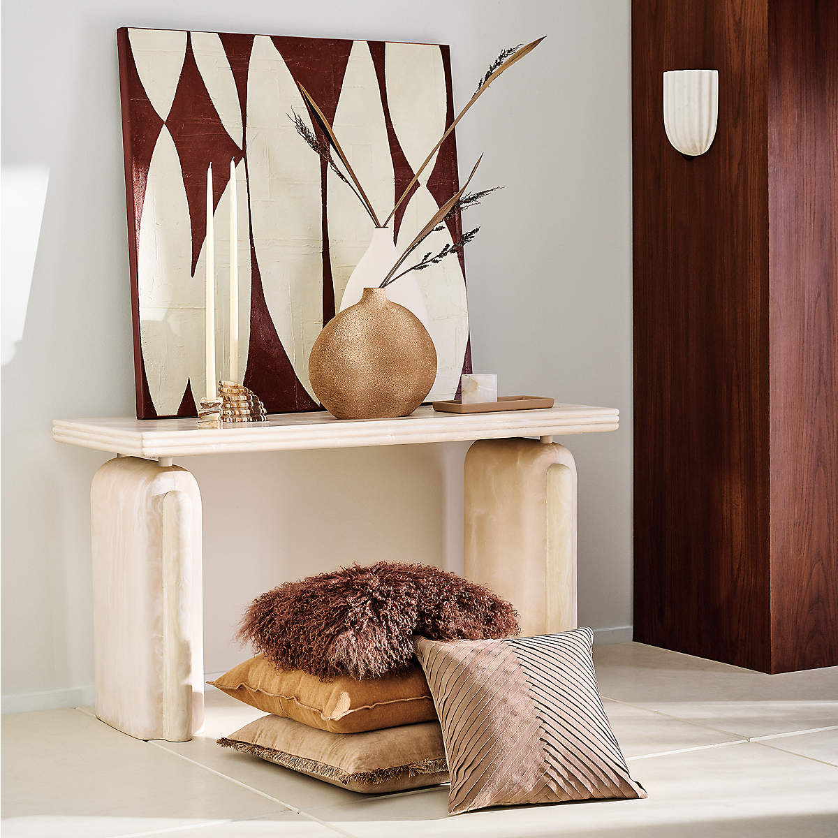 Tinduvys Elegance Ariel Single Marble Fluted Wall Lamp - Letslighting