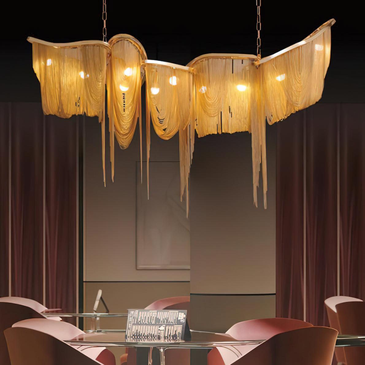 Solara Elegante Kronleuchter Quaste Gold-Letslighting