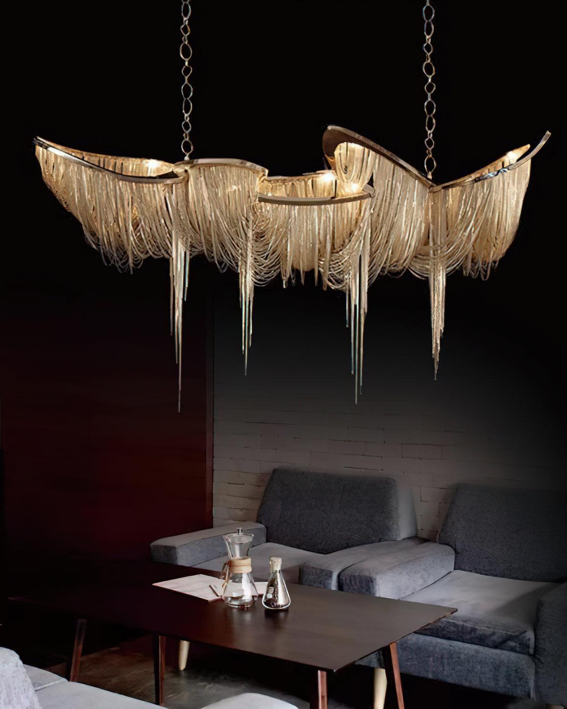 Solara Elegante Kronleuchter Quaste Gold-Letslighting