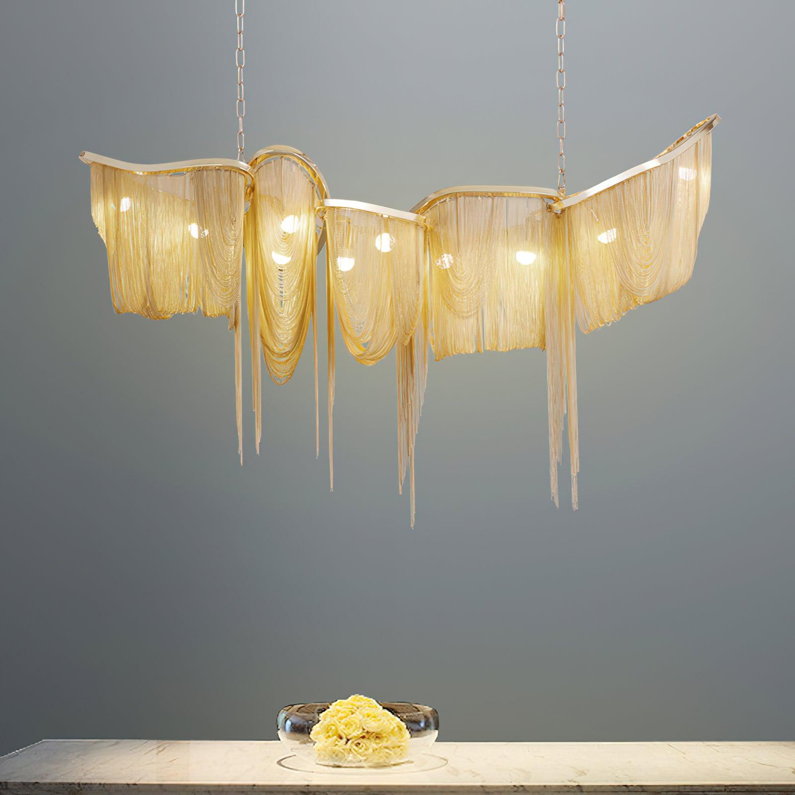 Solara Elegante Kronleuchter Quaste Gold-Letslighting