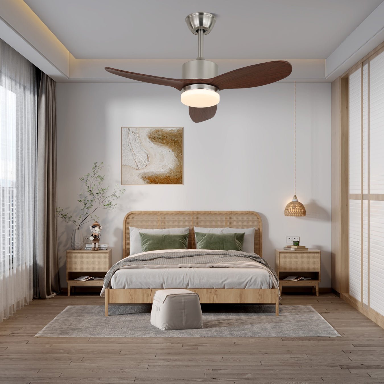 VerdantBreeze Deckenventilator mit Beleuchtung in einem modernen Wohnraum