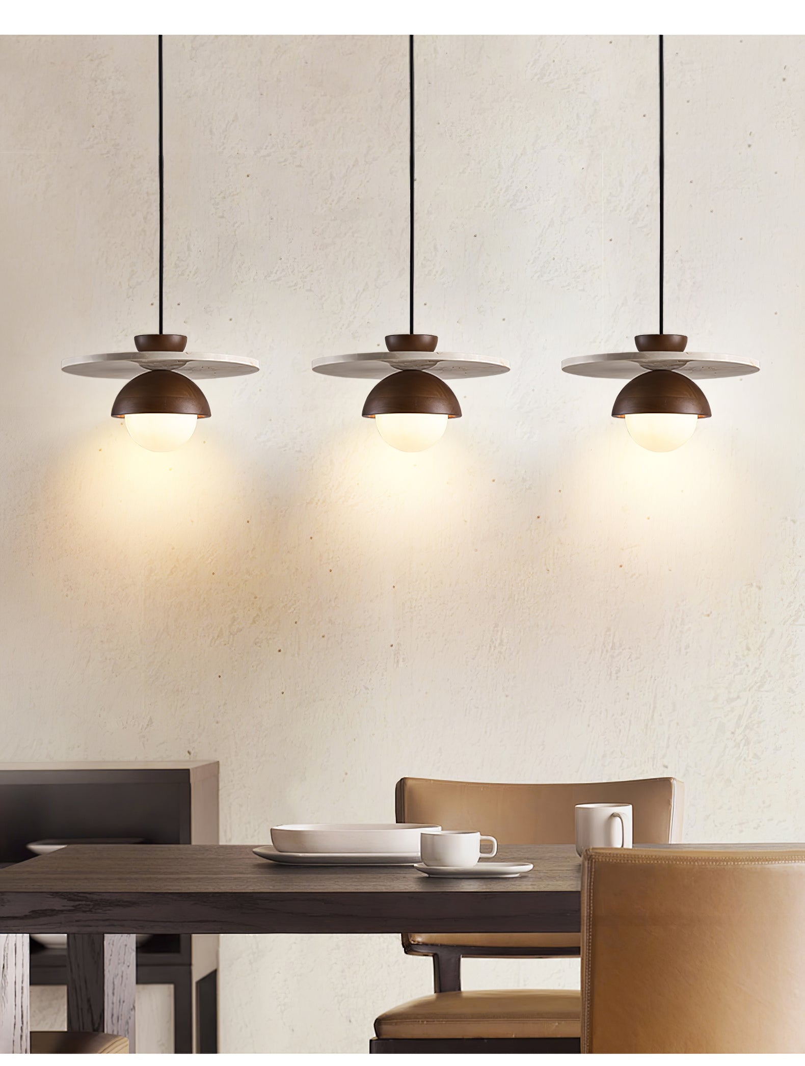 Vera Travertine Glass Pendant Light Design - Neutralighting