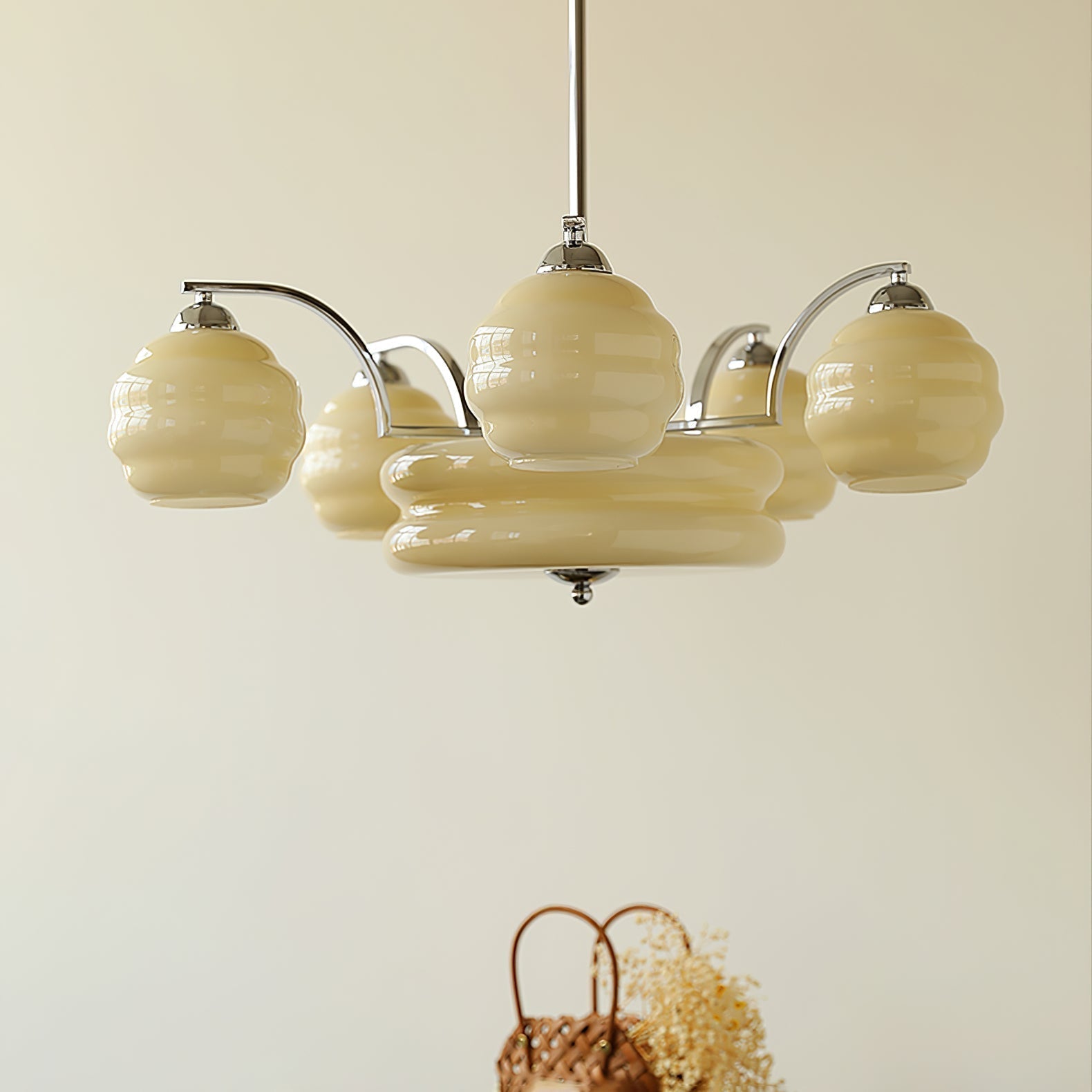 Lustra Kronleuchter Art Deco Vintage Gold Glasschirme-Letslighting