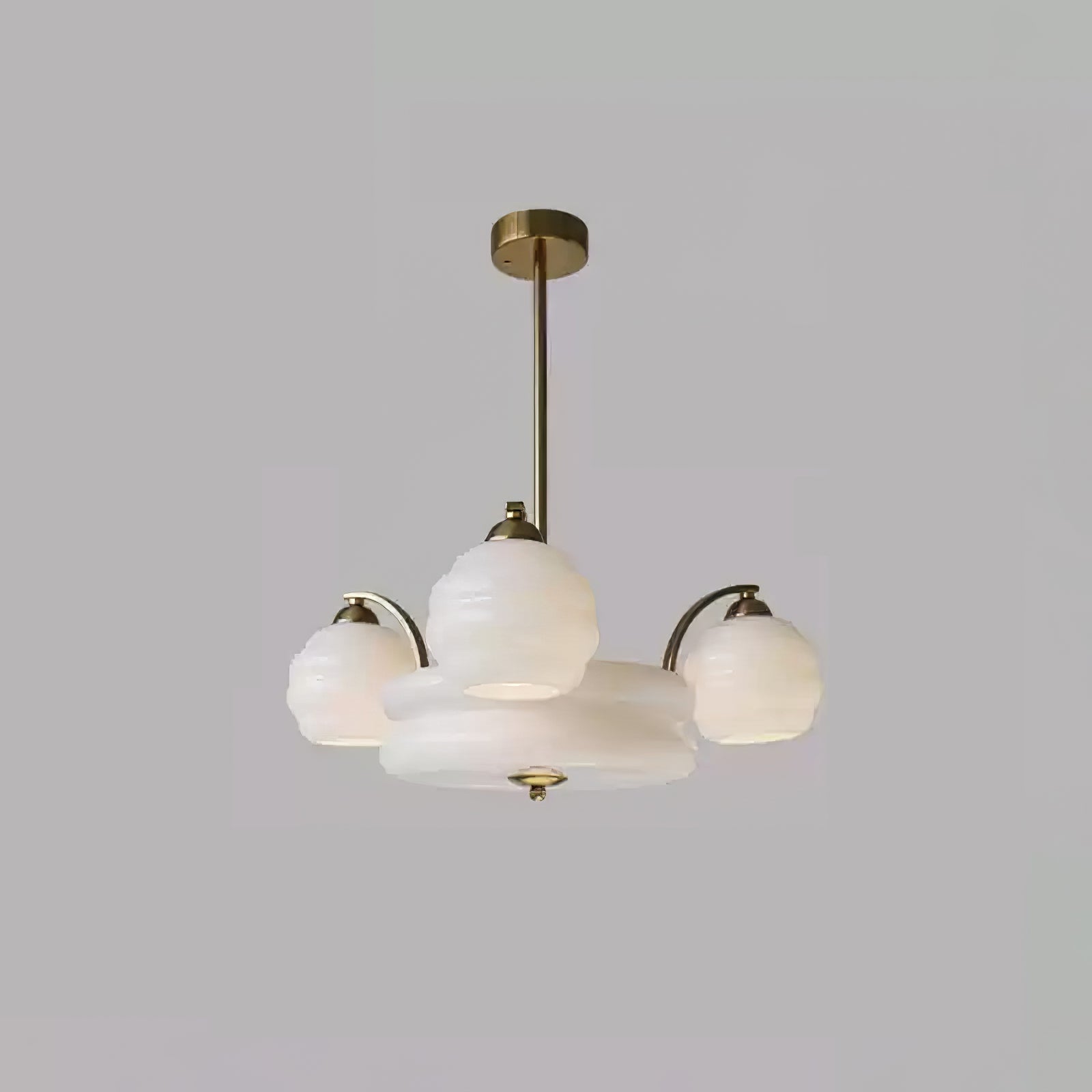 Lustra Kronleuchter Art Deco Vintage Gold Glasschirme-Letslighting