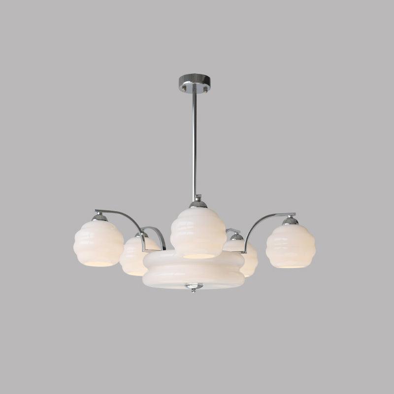 Lustra Kronleuchter Art Deco Vintage Gold Glasschirme-Letslighting