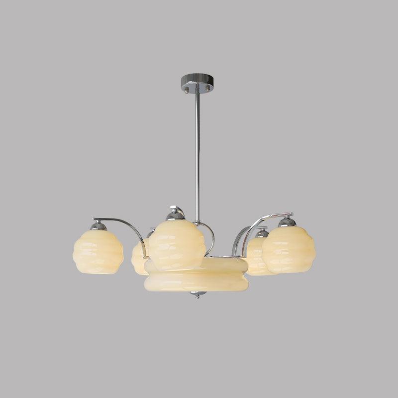 Lustra Kronleuchter Art Deco Vintage Gold Glasschirme-Letslighting