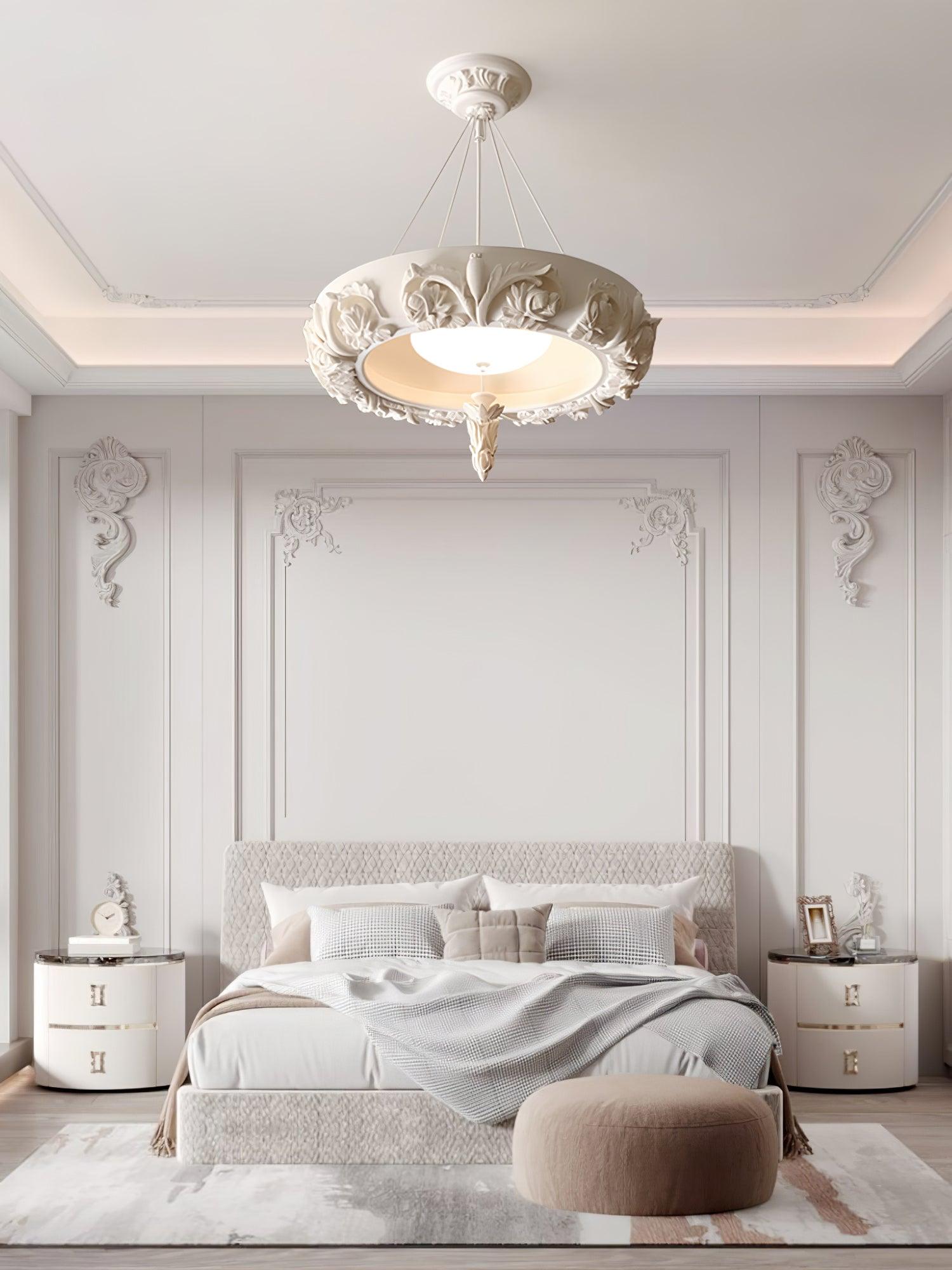 Rococo Eleganter Kronleuchter aus Gips-Letslighting