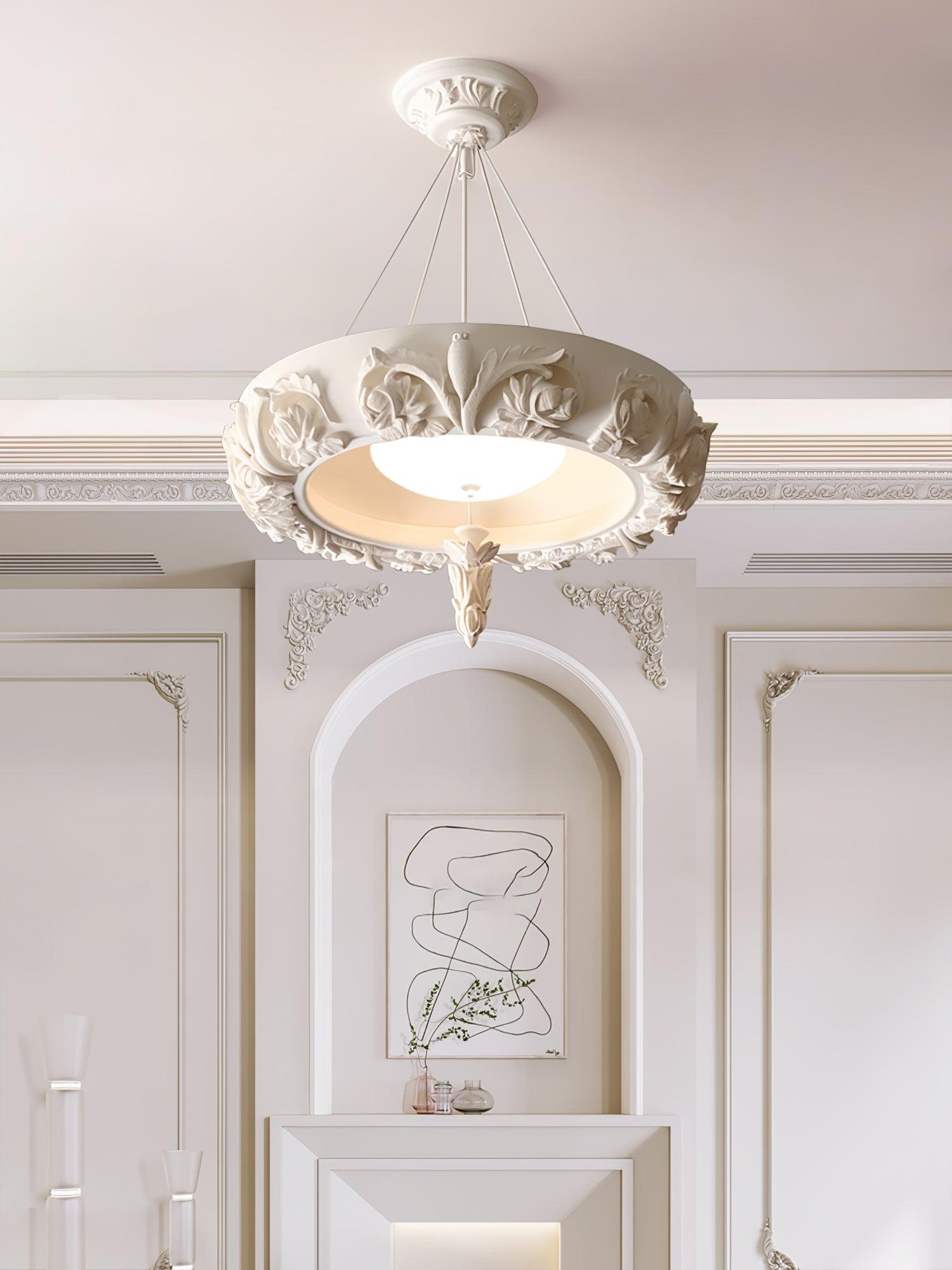 Rococo Eleganter Kronleuchter aus Gips-Letslighting