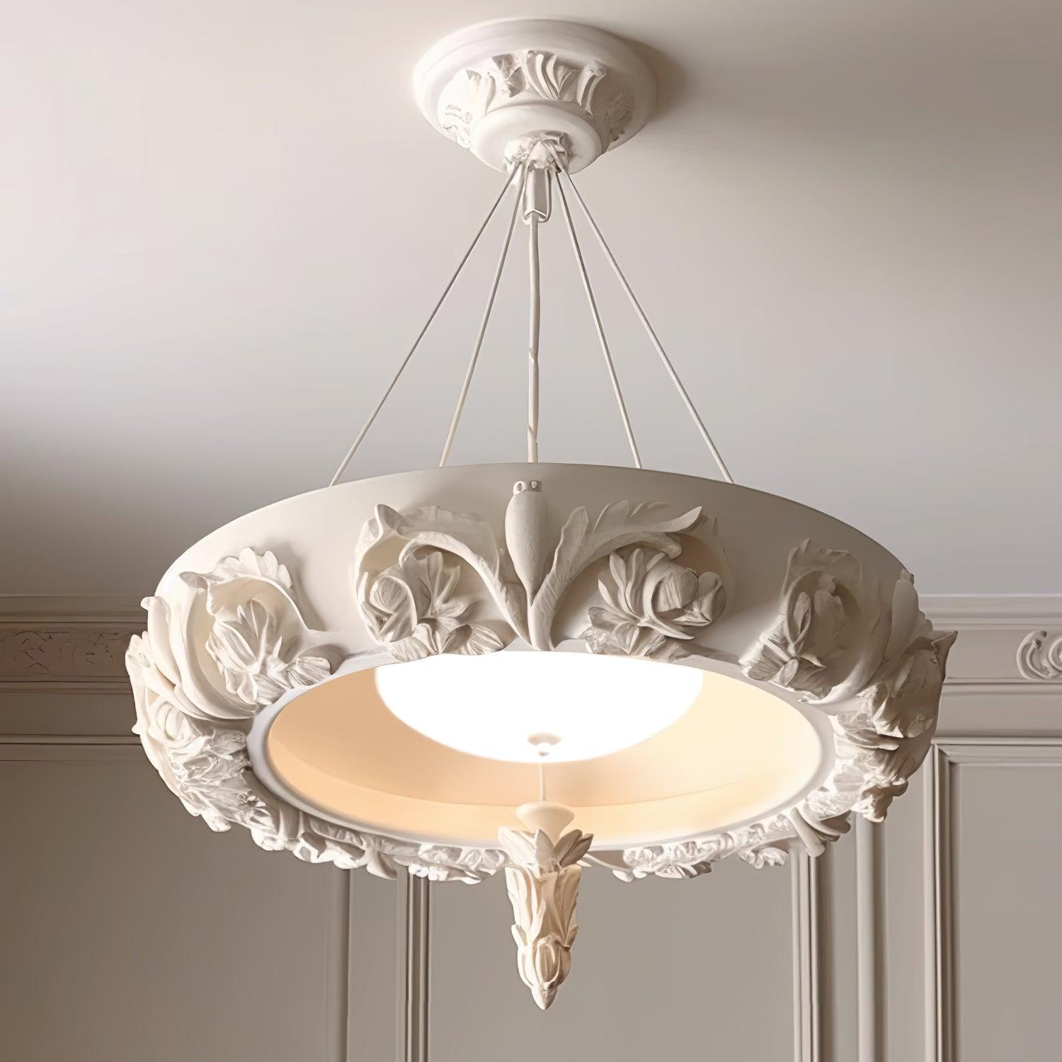 Rococo Eleganter Kronleuchter aus Gips-Letslighting