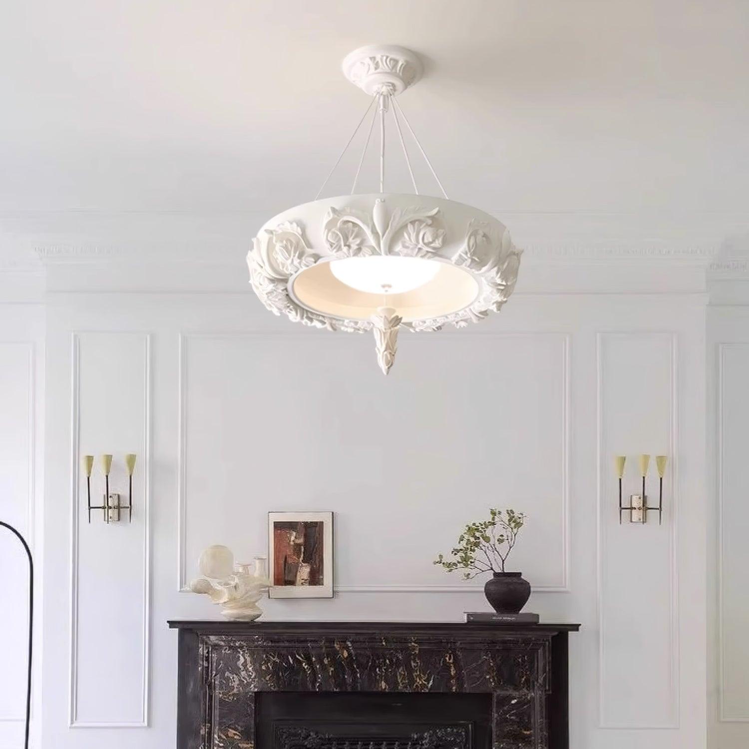 Rococo Eleganter Kronleuchter aus Gips-Letslighting
