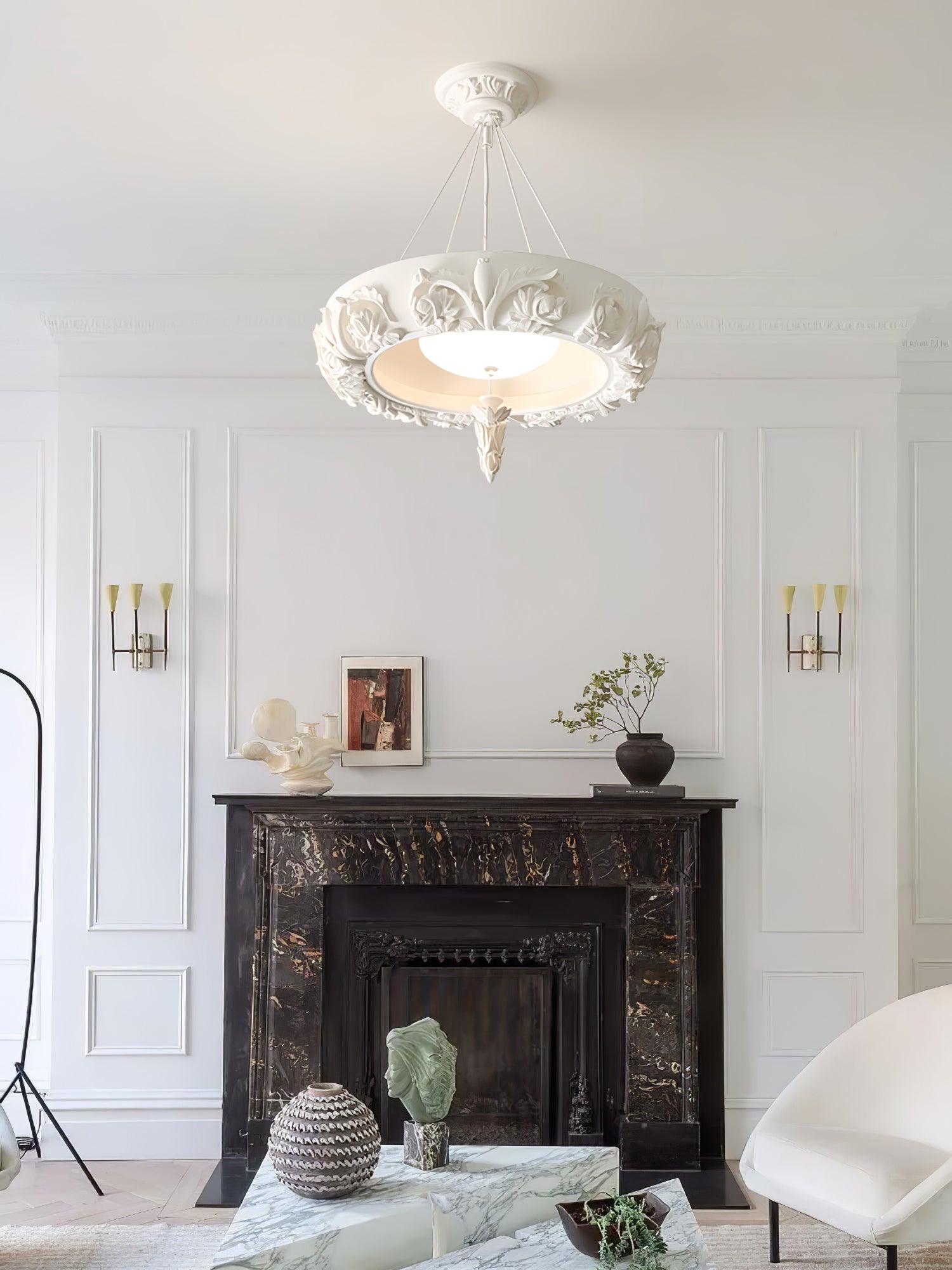 Rococo Eleganter Kronleuchter aus Gips-Letslighting