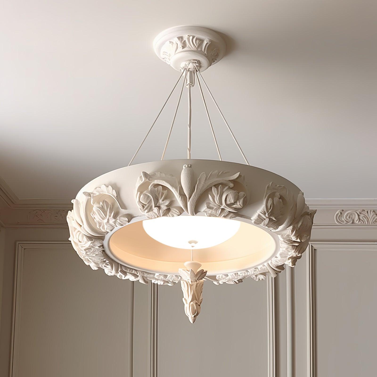 Rococo Eleganter Kronleuchter aus Gips-Letslighting