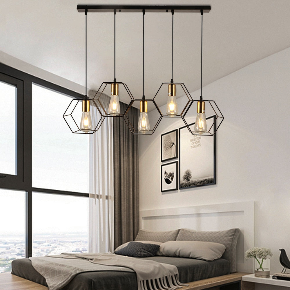 Arisha Modern Linear LED Pendelleuchte Schwarz Ess/Wohn/Schlafzimmer Metall
