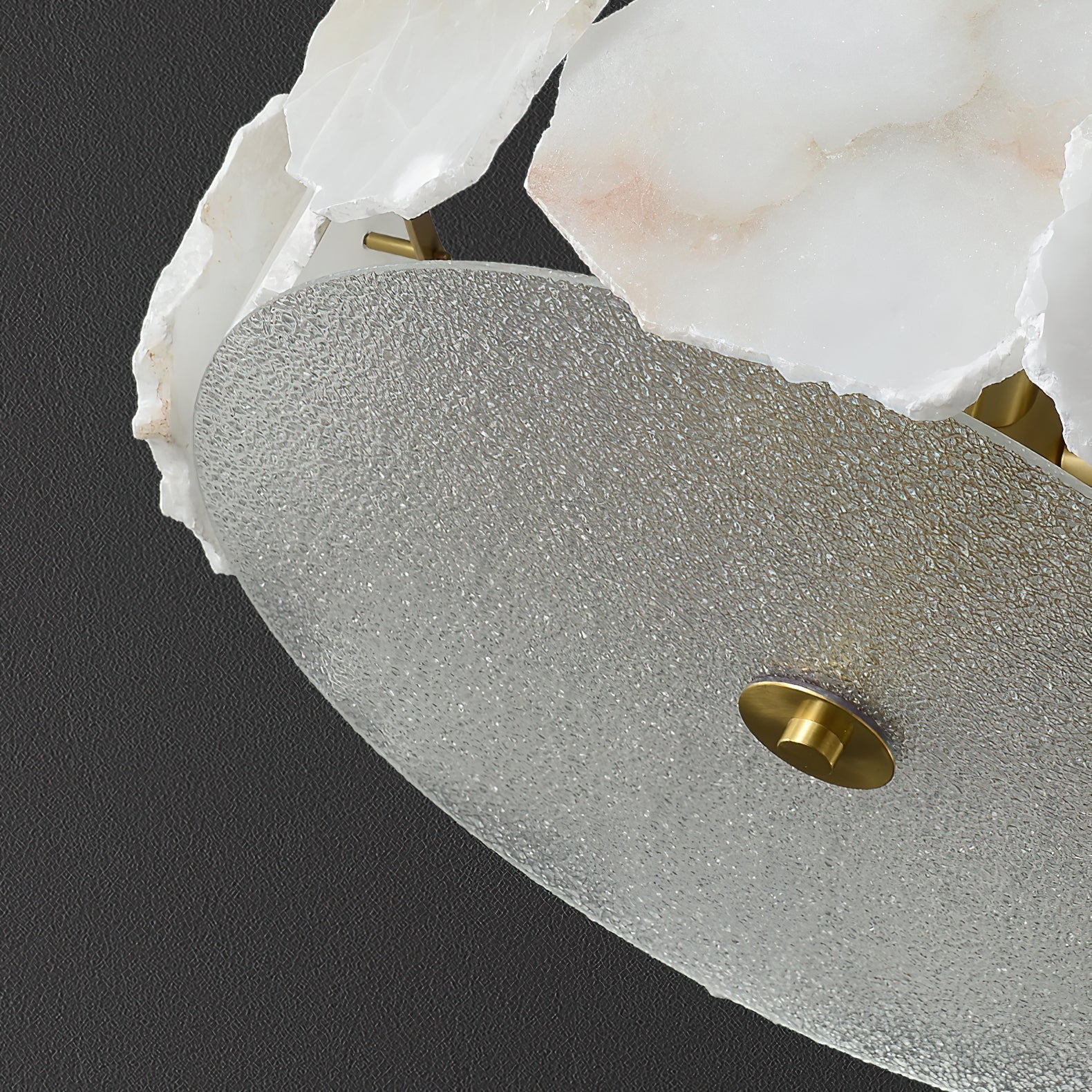 Zoruvys Sophisticated Disc Flat Alabaster Glass Ceiling Light - Letslighting