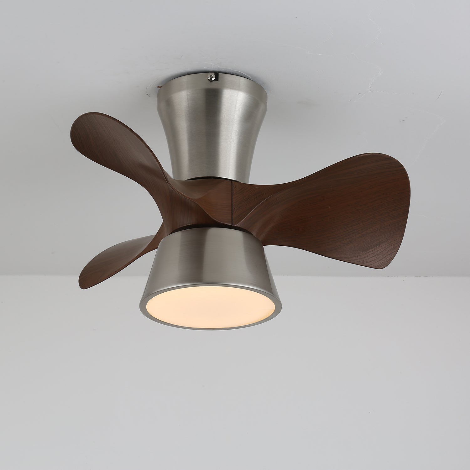 Nera Moderner Holz-Deckenventilator mit Beleuchtung, Draufsicht