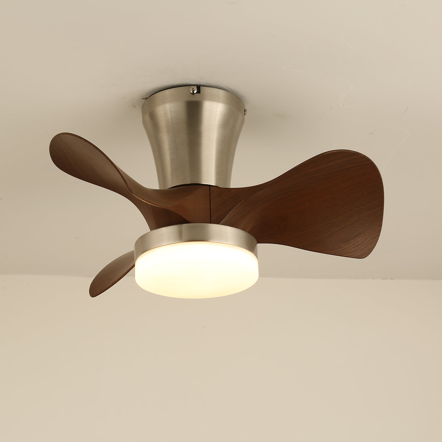 Nera Moderner Holz-Deckenventilator mit Beleuchtung, Maße veranschaulichend