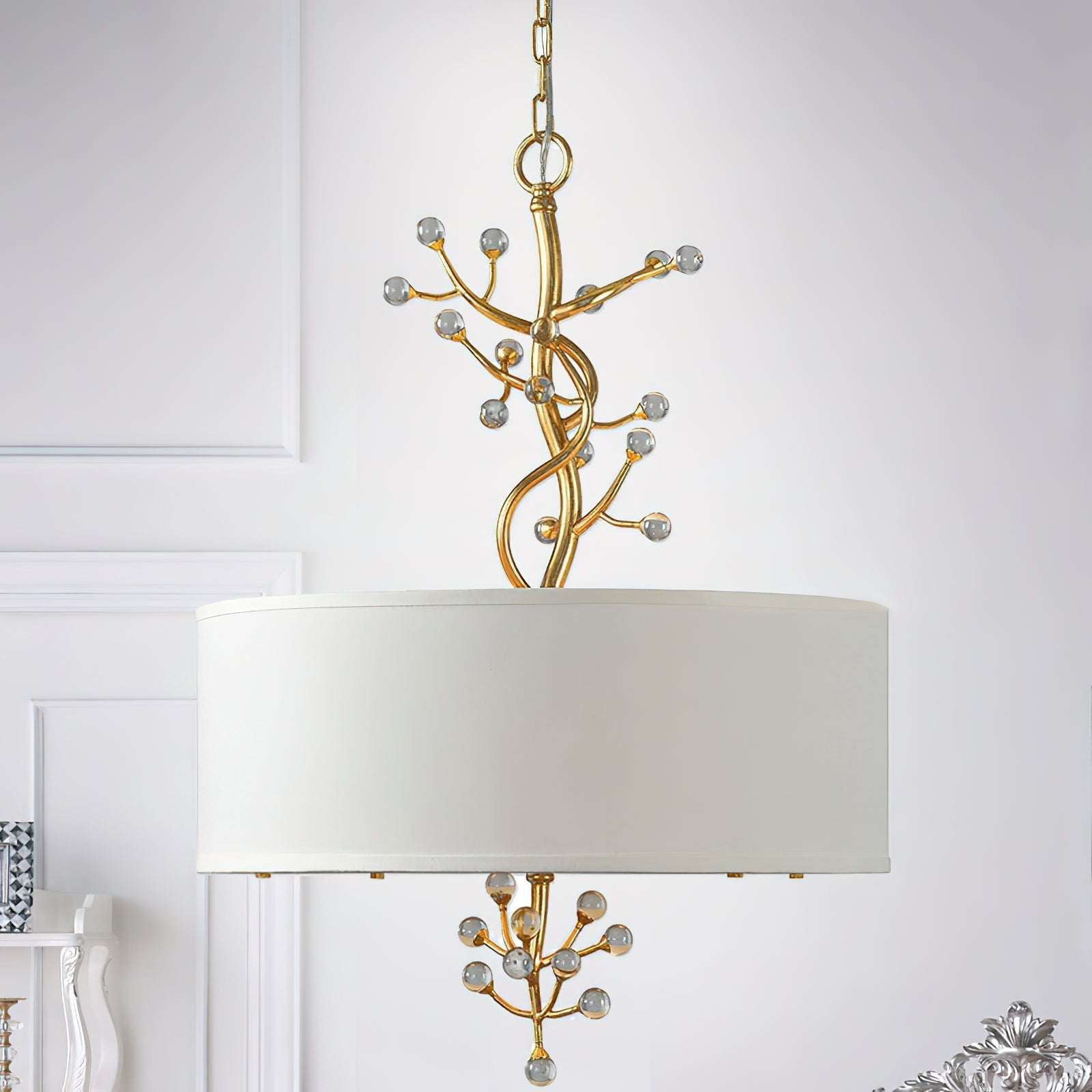 Asbury Kristall Stoff Pendelleuchte-Letslighting