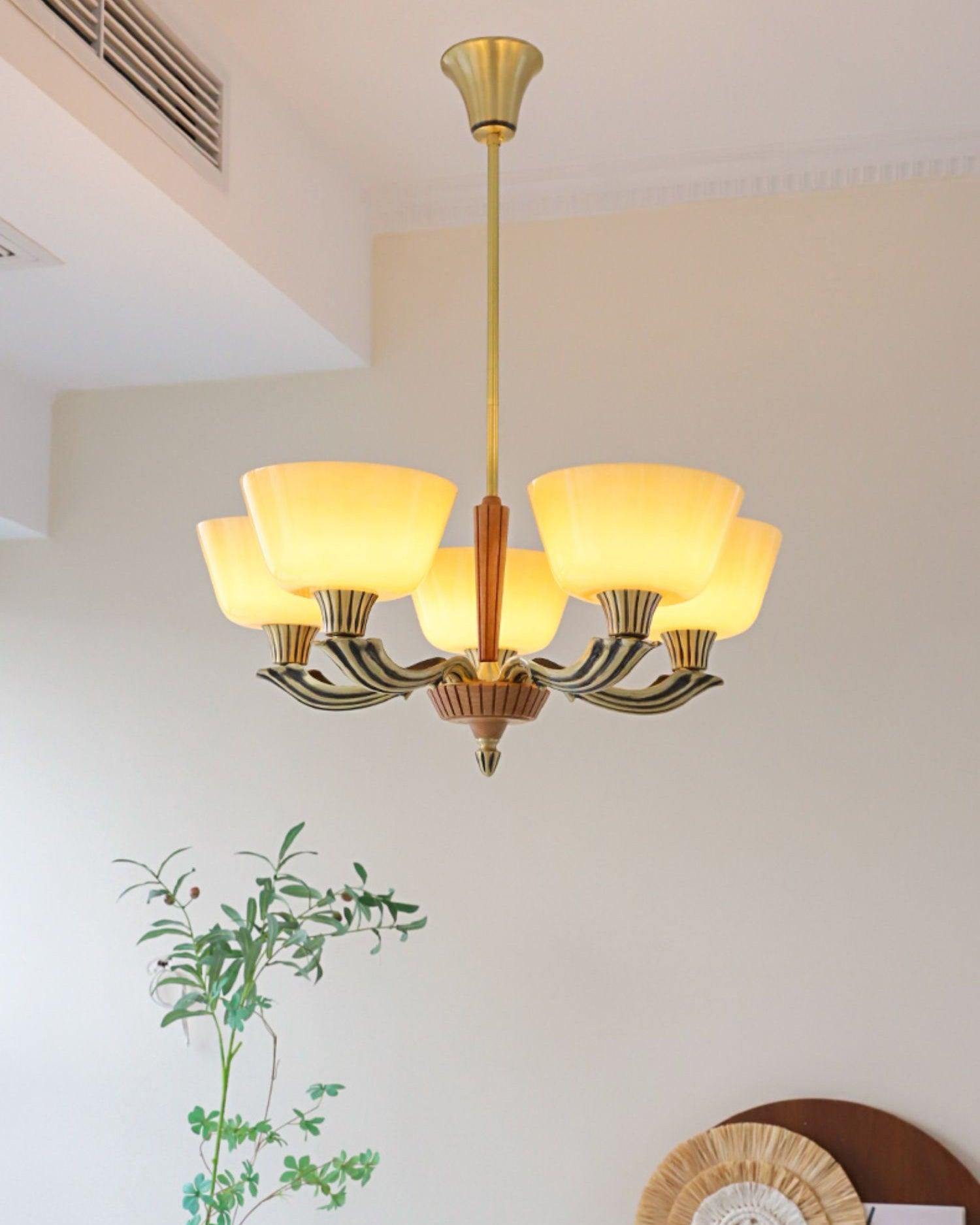 Lustra Kronleuchter Ausgestellt Schirm Vintage-Letslighting