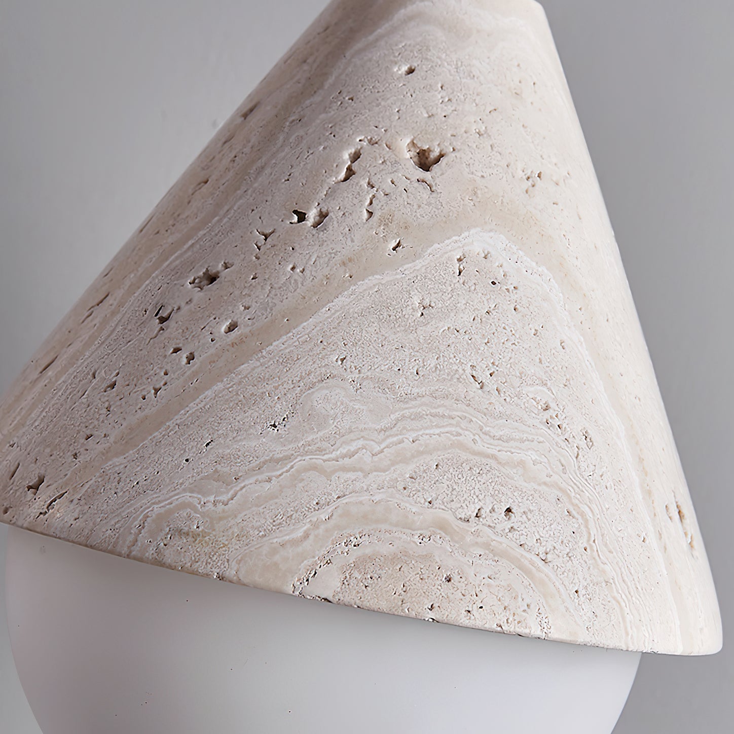 Cevynisra Cone Hemisphere Travertine Pendant Light - Neutralighting
