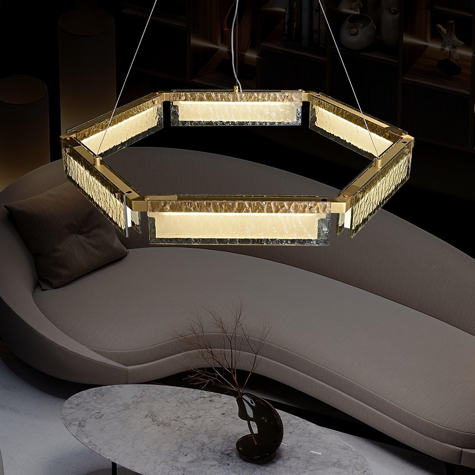 Hexa Luxus-Glas-Kronleuchter-Letslighting