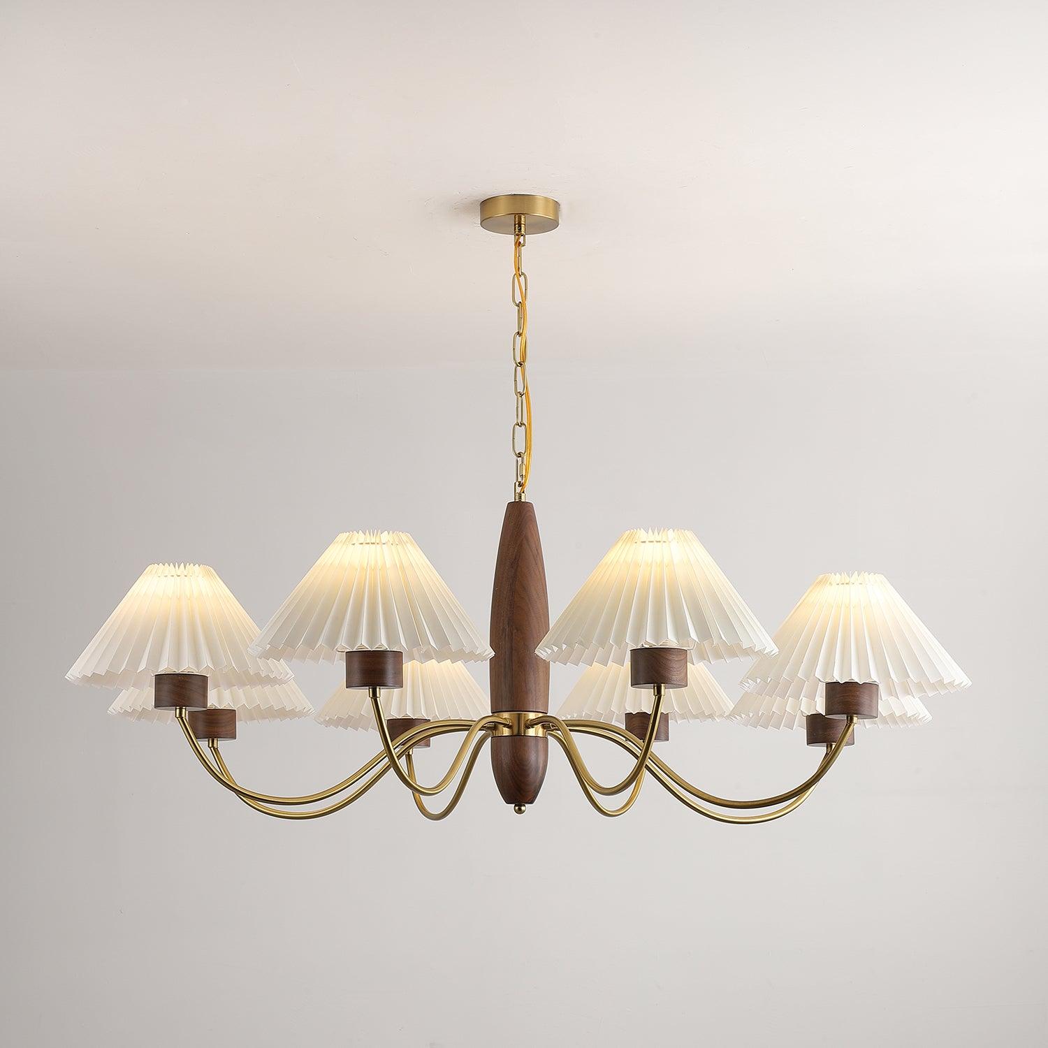 Lustra Kronleuchter Walnuss Messing Elegant-Letslighting