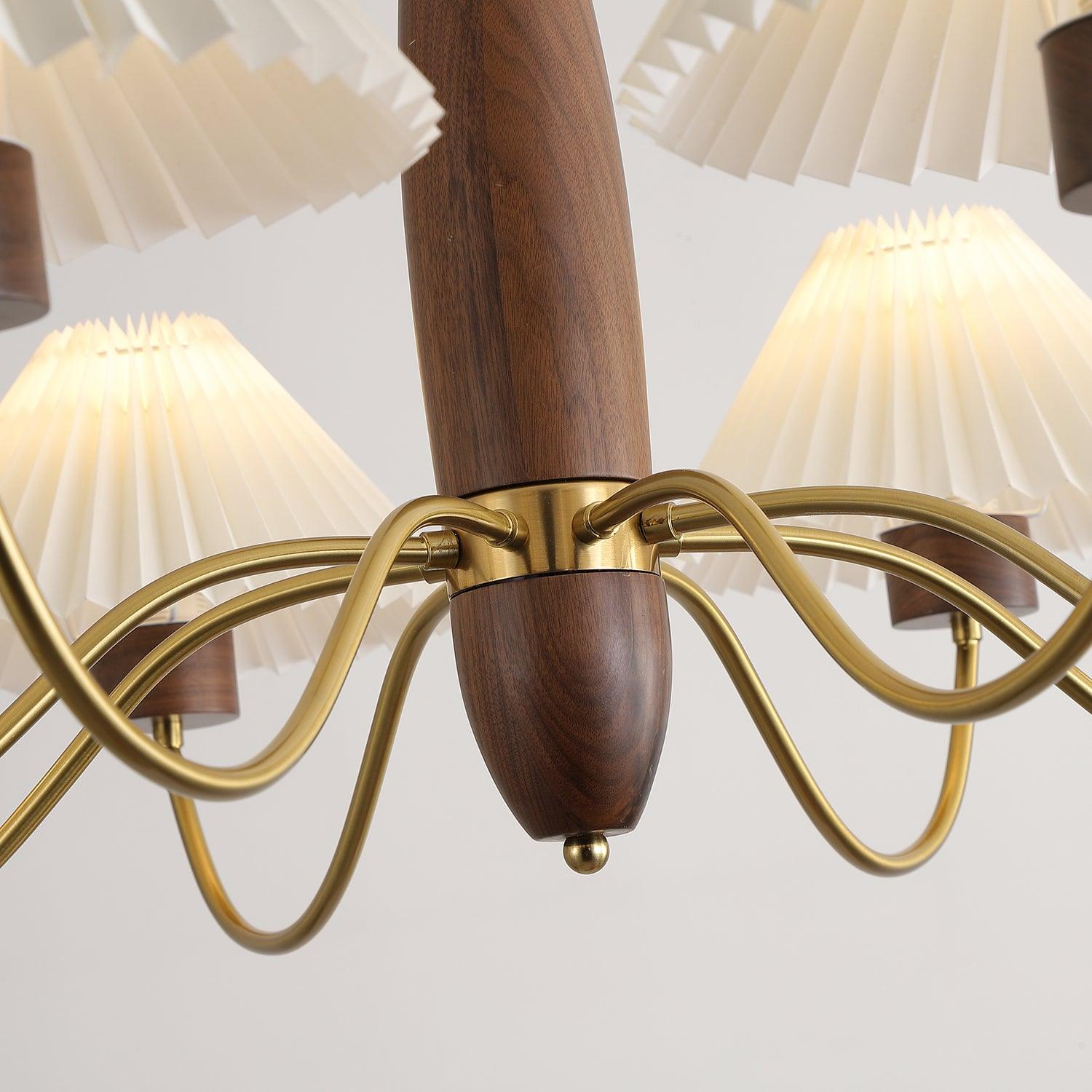 Lustra Kronleuchter Walnuss Messing Elegant-Letslighting