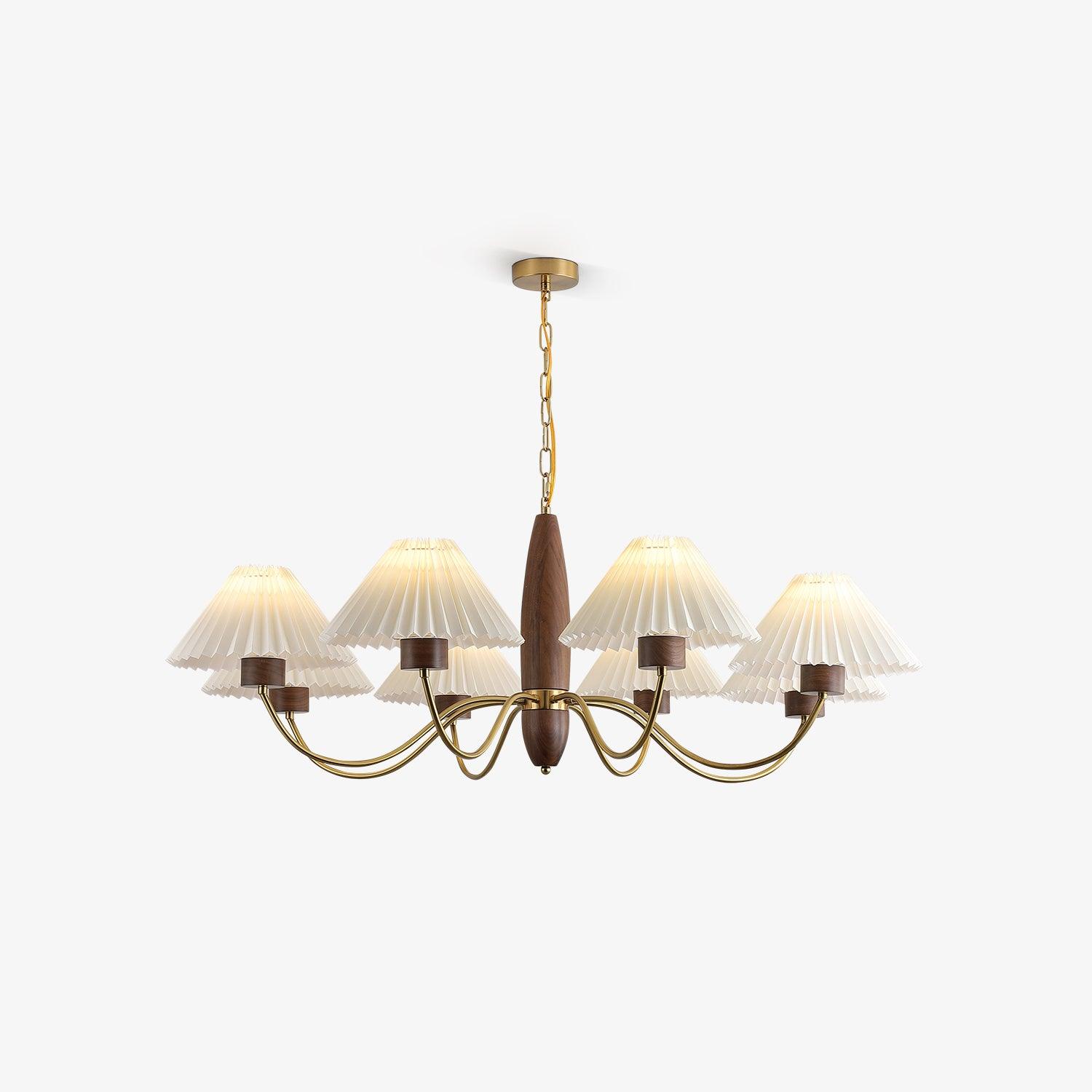 Lustra Kronleuchter Walnuss Messing Elegant-Letslighting
