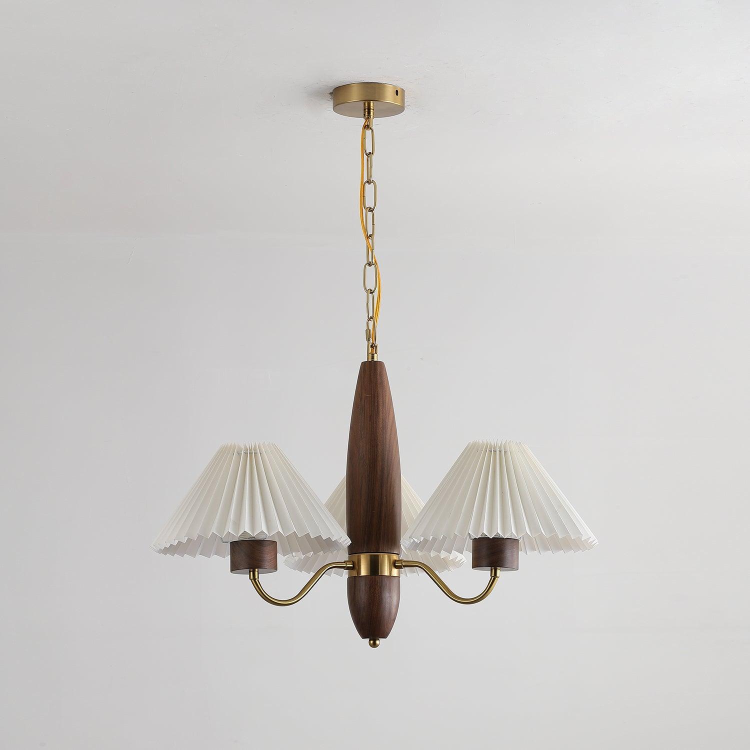 Lustra Kronleuchter Walnuss Messing Elegant-Letslighting