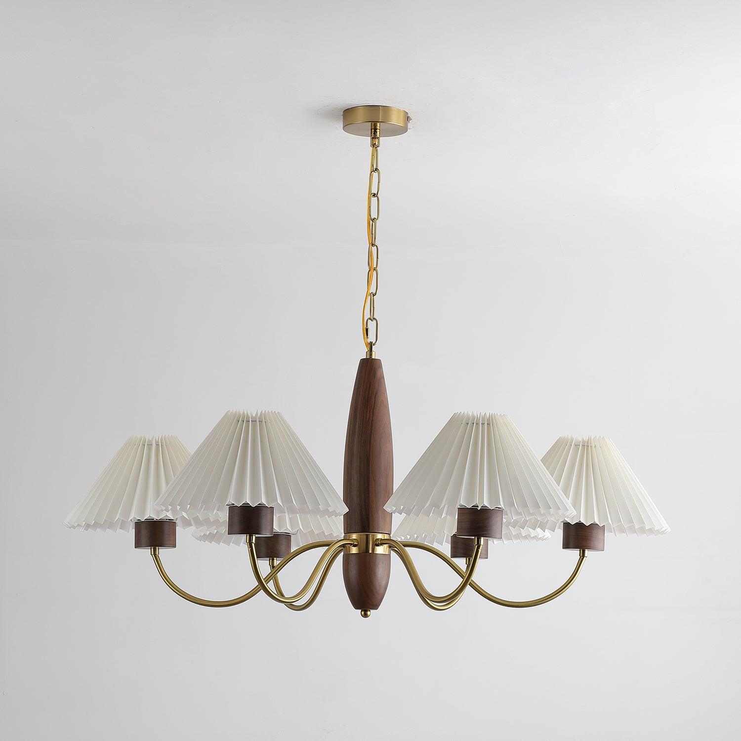 Lustra Kronleuchter Walnuss Messing Elegant-Letslighting
