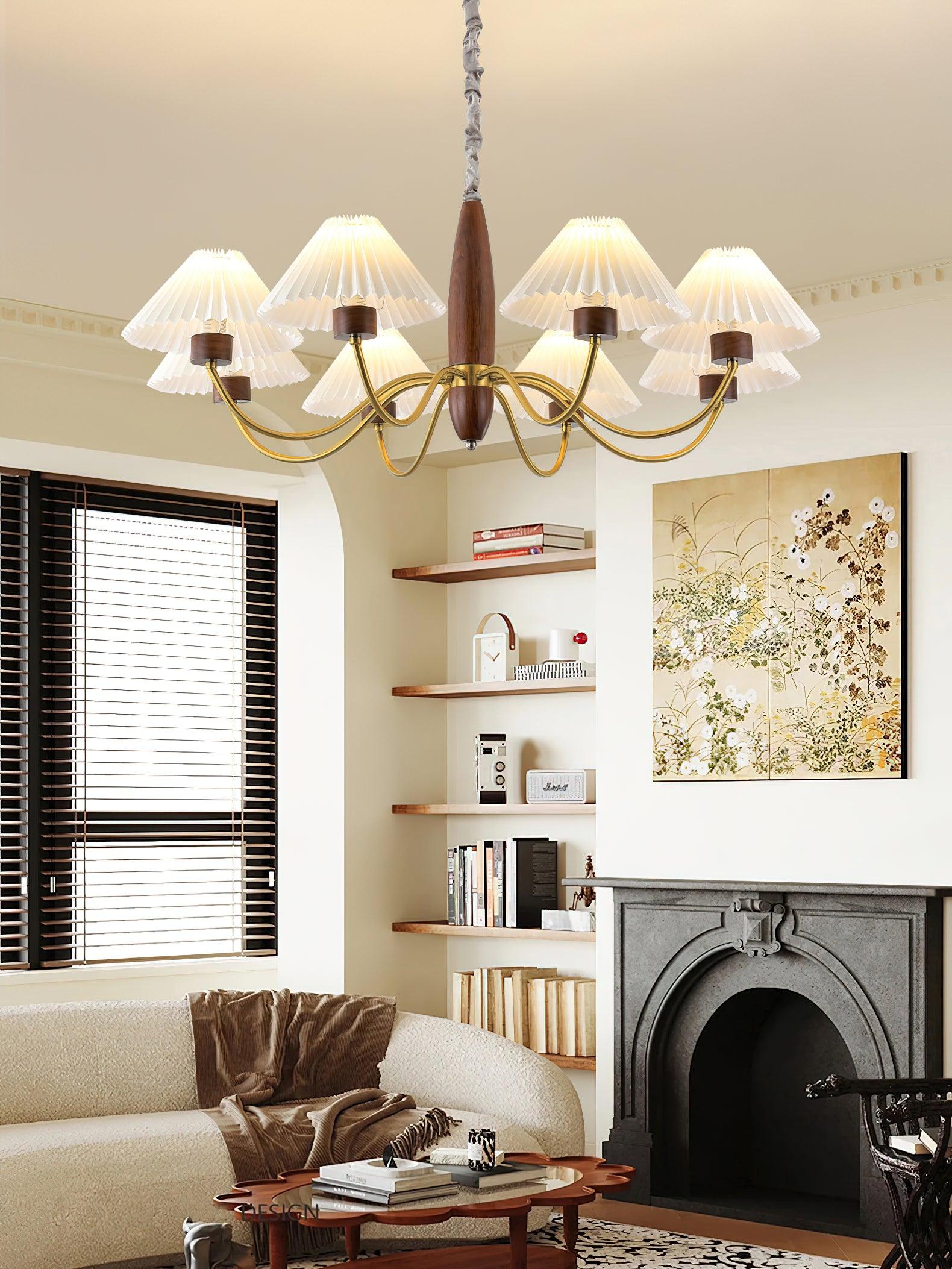 Lustra Kronleuchter Walnuss Messing Elegant-Letslighting