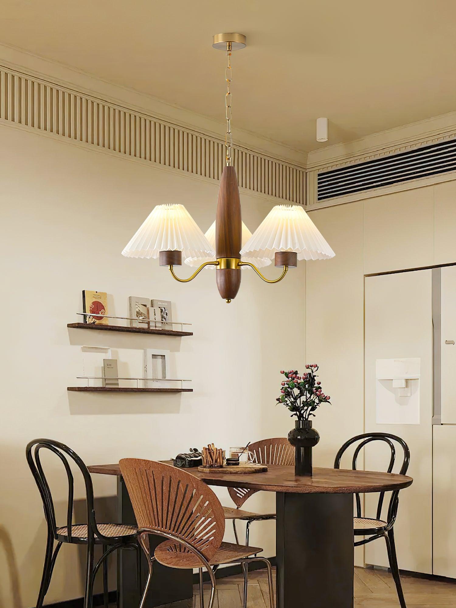 Lustra Kronleuchter Walnuss Messing Elegant-Letslighting