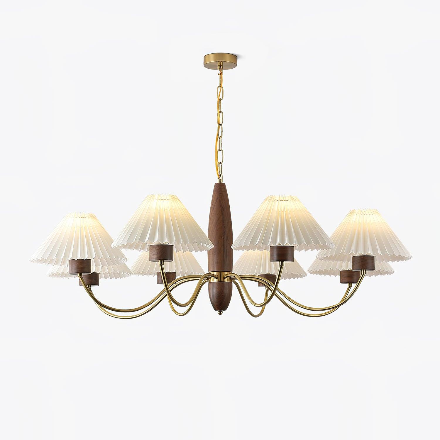 Lustra Kronleuchter Walnuss Messing Elegant-Letslighting