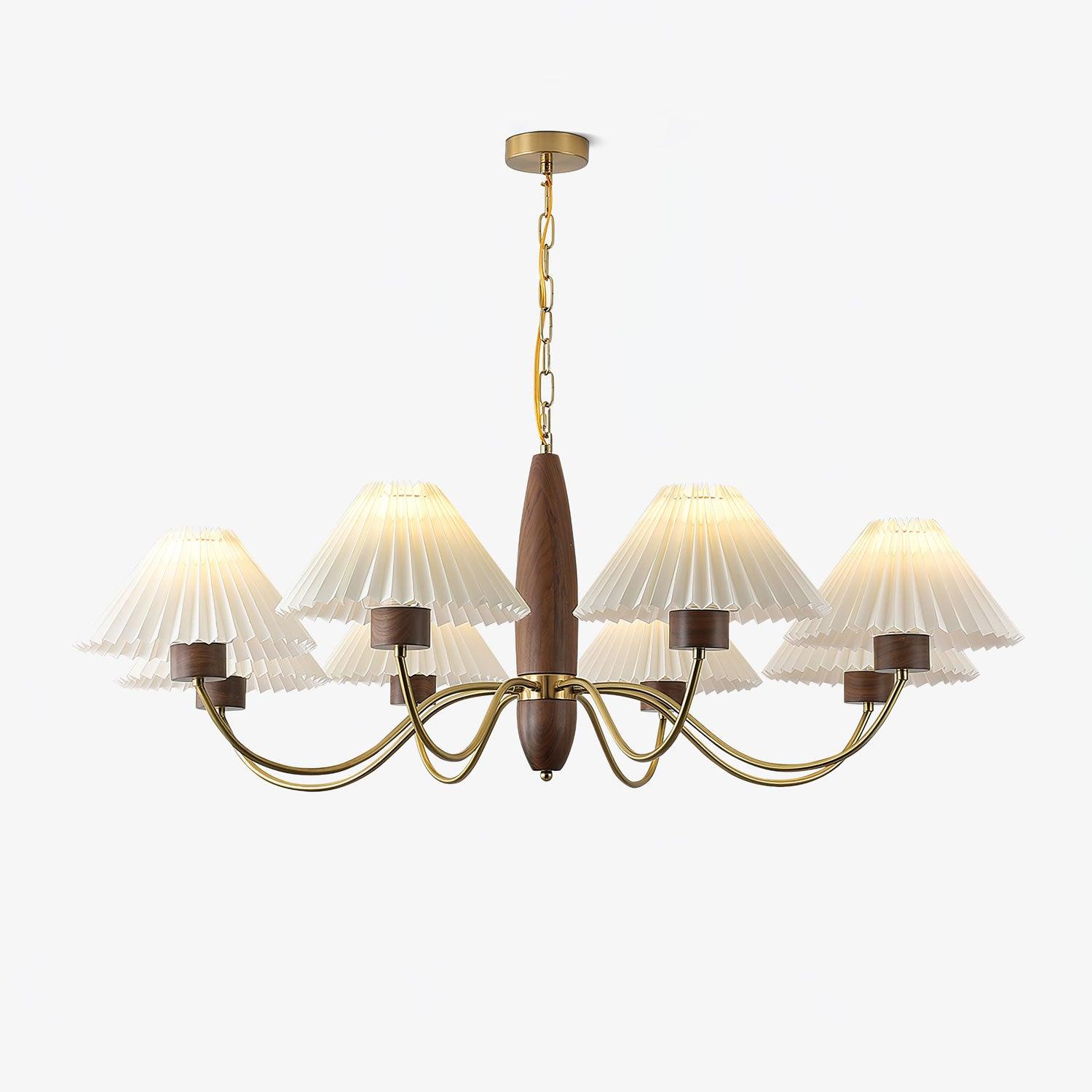 Lustra Kronleuchter Walnuss Messing Elegant-Letslighting