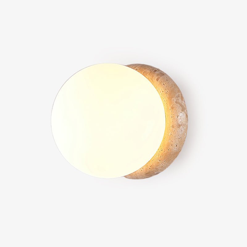 Caliror Round-Plate Travertine Wall Light - Neutralighting