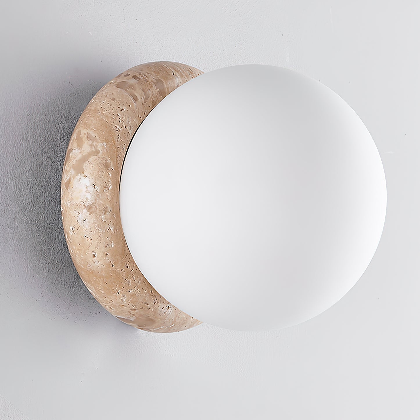 Caliror Round-Plate Travertine Wall Light - Neutralighting