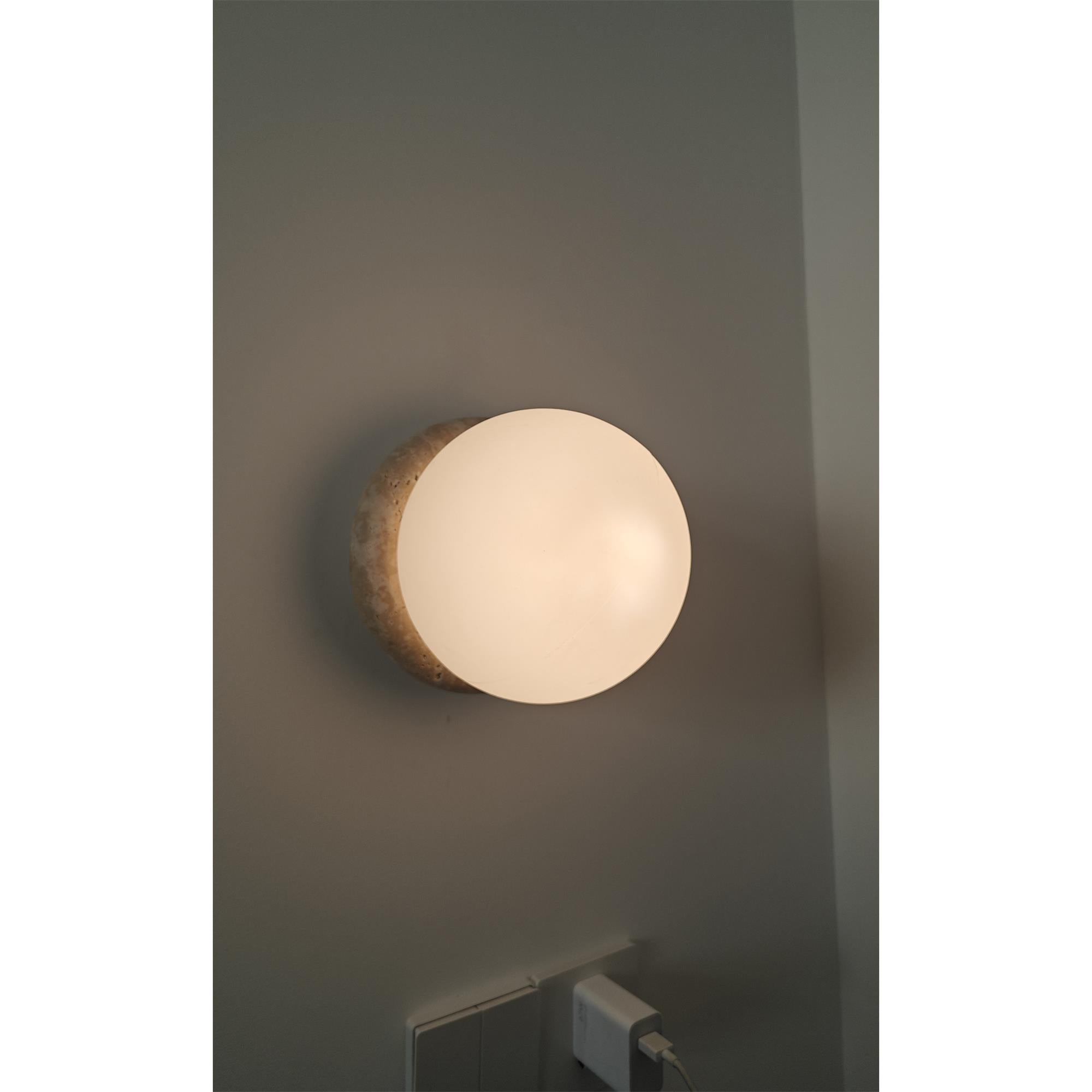 Blikuvys Modern Minimalist Travertine Glass Wall Lamp - Letslighting
