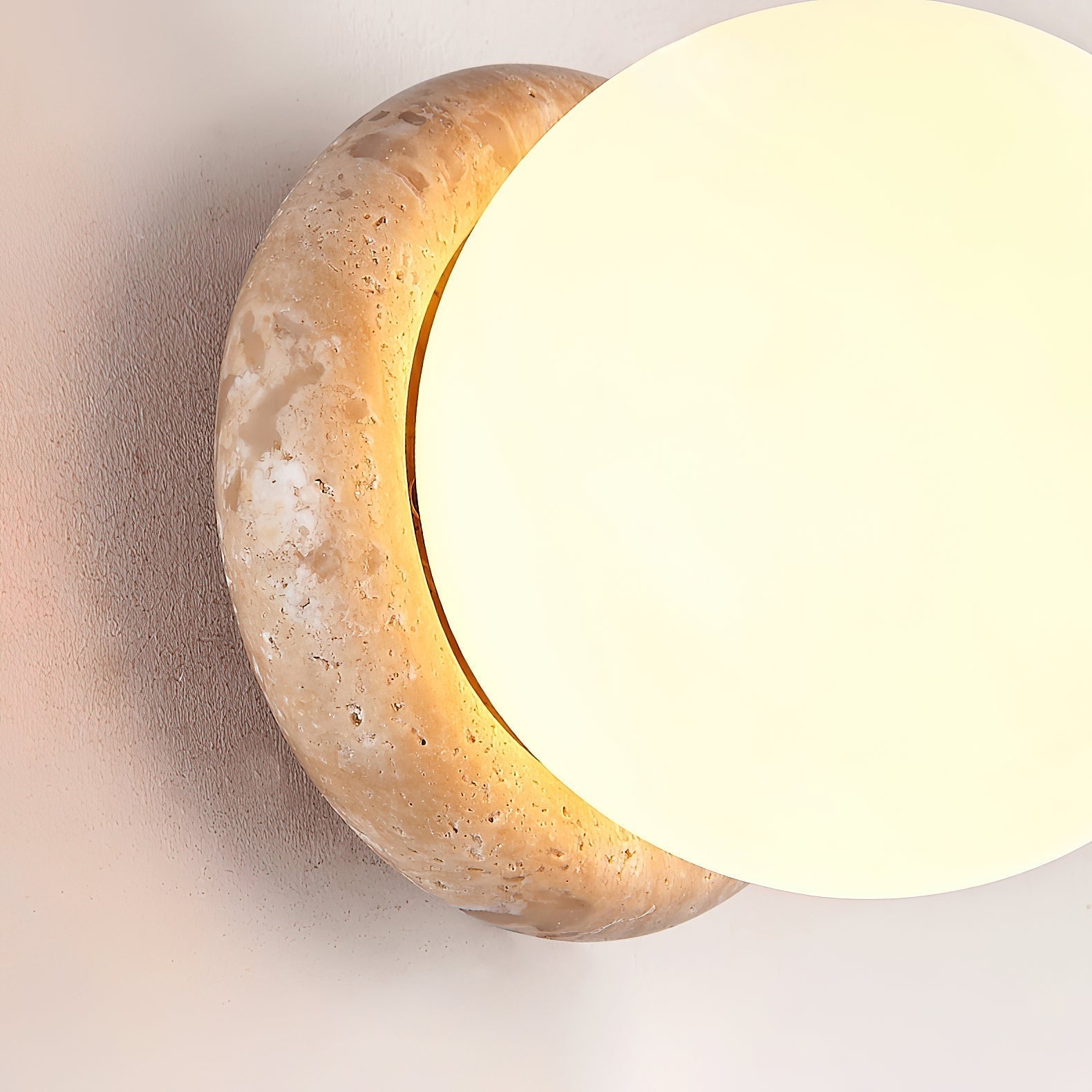 Blikuvys Modern Minimalist Travertine Glass Wall Lamp - Letslighting