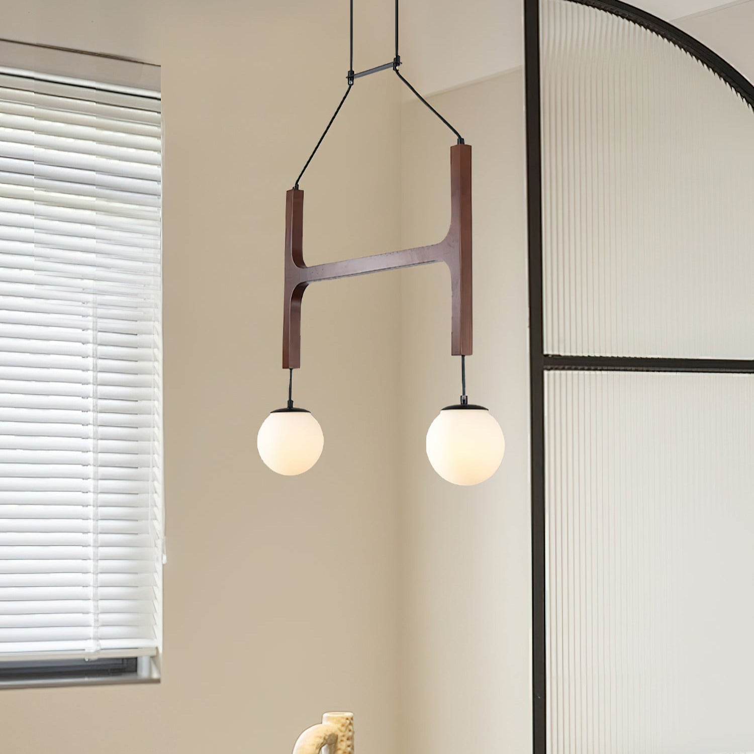 Terra Geometrischer Kronleuchter aus Holz-Letslighting