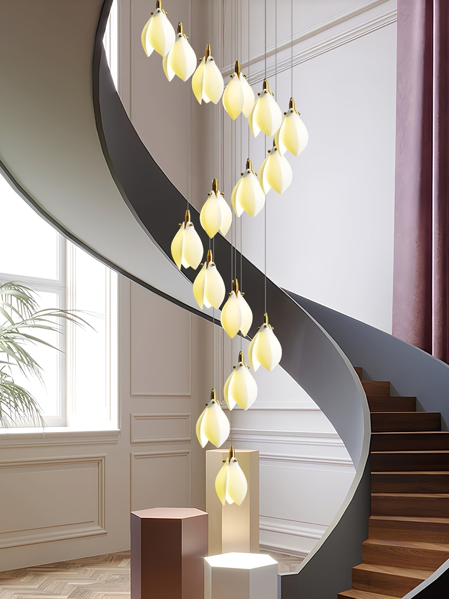 Caphayra Kronleuchter aus Keramik und Messing-Letslighting
