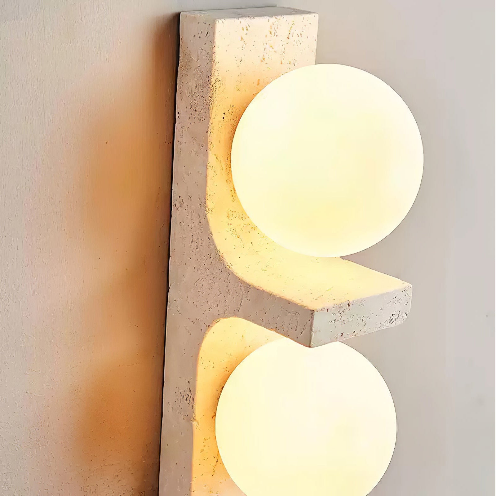 Eirikuvys Organic Modern Minimalist Travertine Wall Sconce - Letslighting