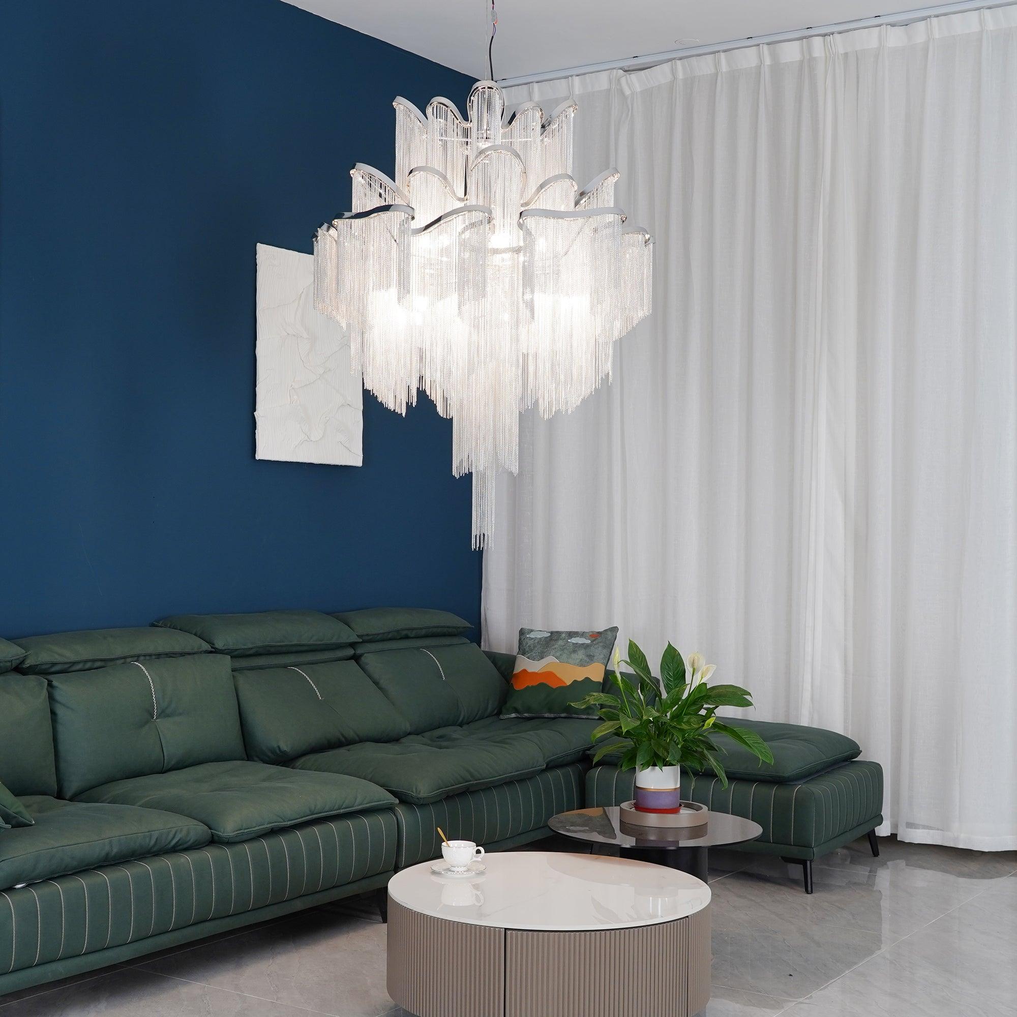 Lustra Pendant Lamp Stream Chain Nickel-Letslighting