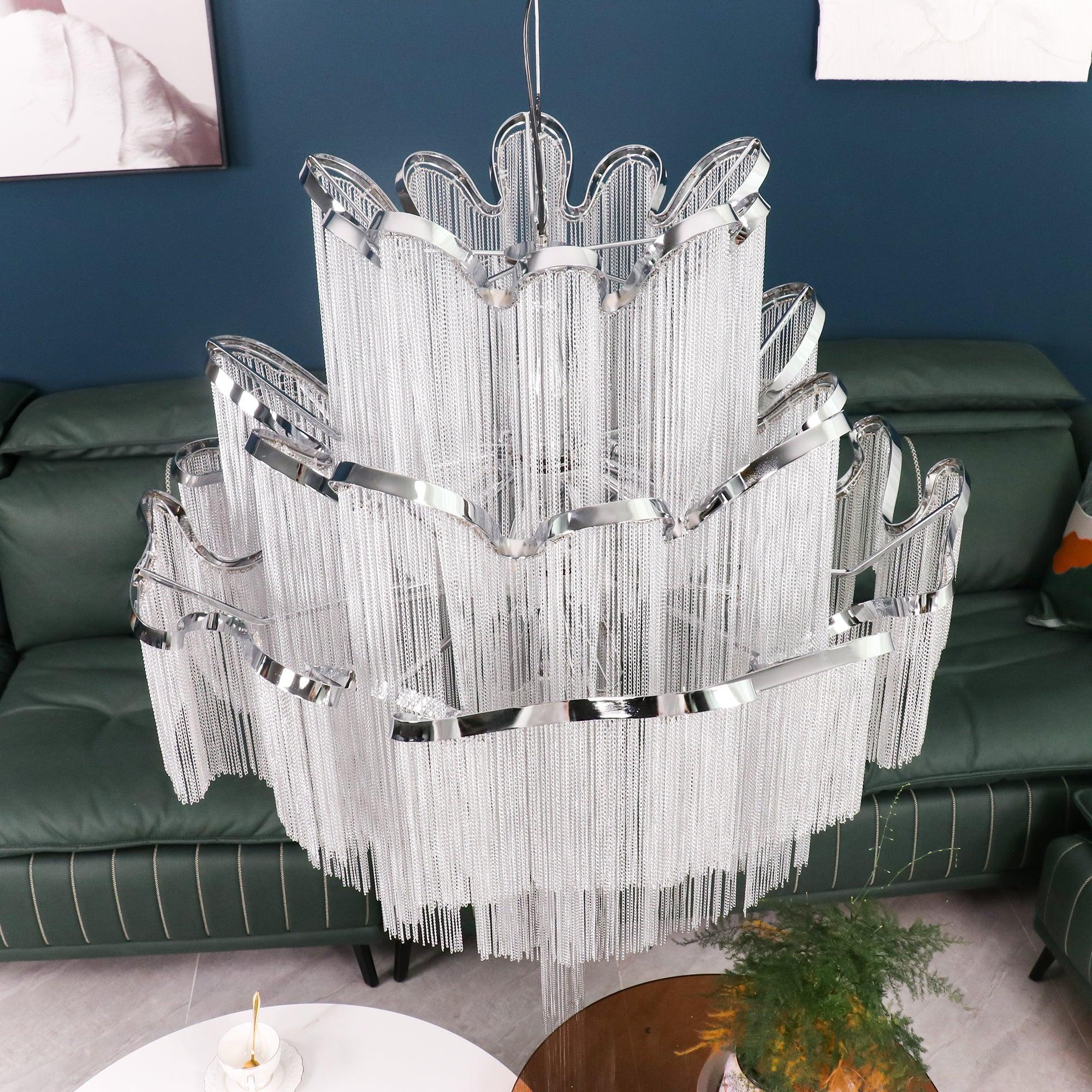 Lustra Pendant Lamp Stream Chain Nickel-Letslighting