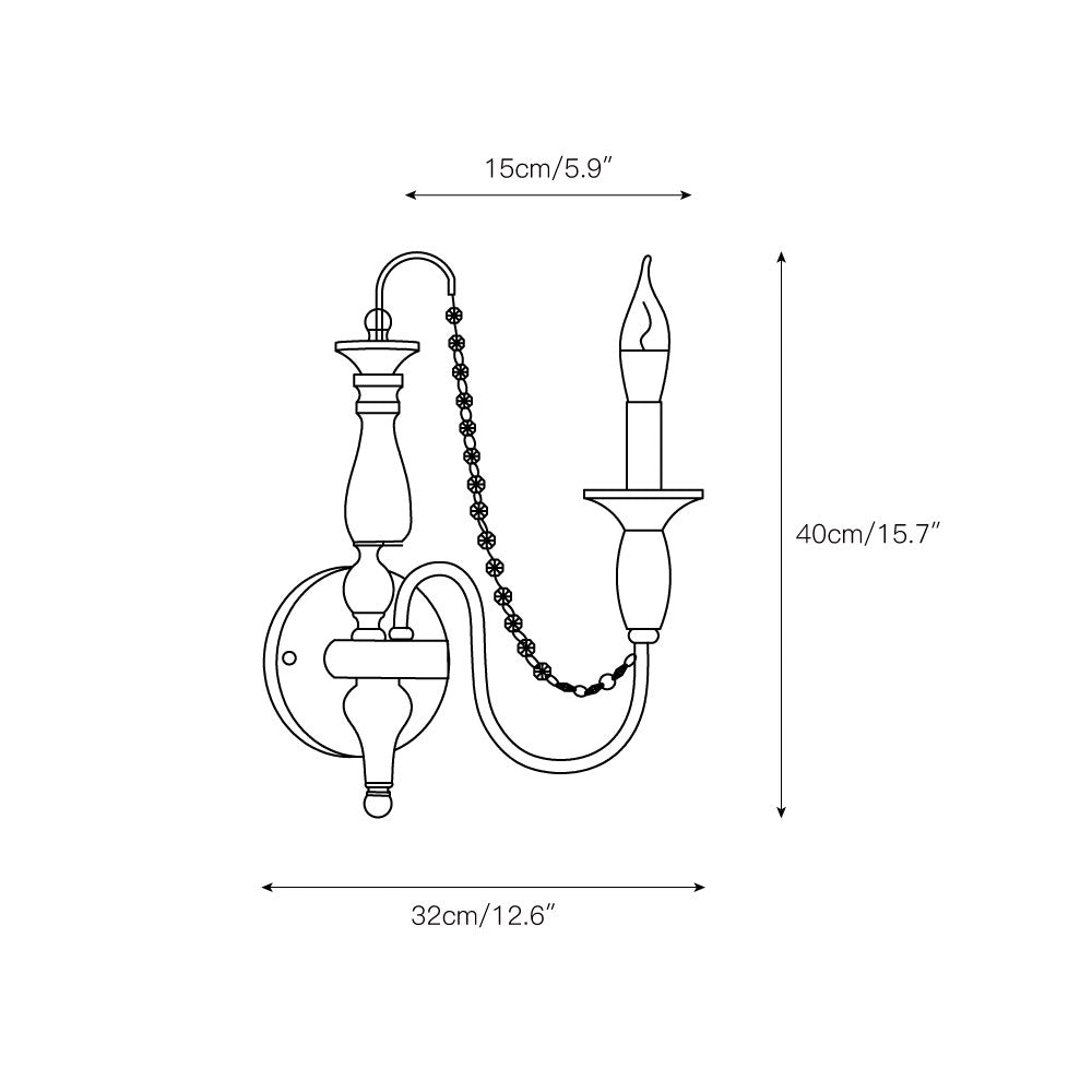 Jarnbruvys Traditionelle Kerzen-Kristall-Wandleuchte-Letslighting
