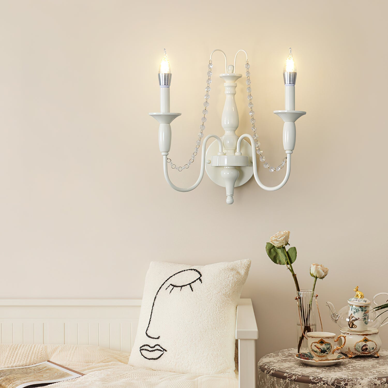 Jarnbruvys Traditionelle Kerzen-Kristall-Wandleuchte-Letslighting
